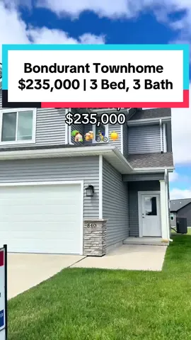 $235,000 for a 3-bed, 3-bath home in Bondurant? Yep—840 Kinney Circle NE is clean, updated, and move-in ready with space, style, and smart value. Here’s what you get: • 🛏️ 3 beds, 3 baths • 📐 1,737 sq ft • 🍽️ Quartz countertops + stainless appliances • 🪵 LVP flooring throughout main level • 🧺 Upstairs laundry • 🌳 Private backyard with trail access • ❄️ Lawn care + snow removal covered by HOA • 💰 Low taxes + quick metro access This one checks a lot of boxes—without the big price tag. Message me to set up a showing before it’s gone! Check out the 🔗 for more info! #BondurantIowa #IowaRealEstate #DesMoinesHomes #IowaRealtor #DesMoines 