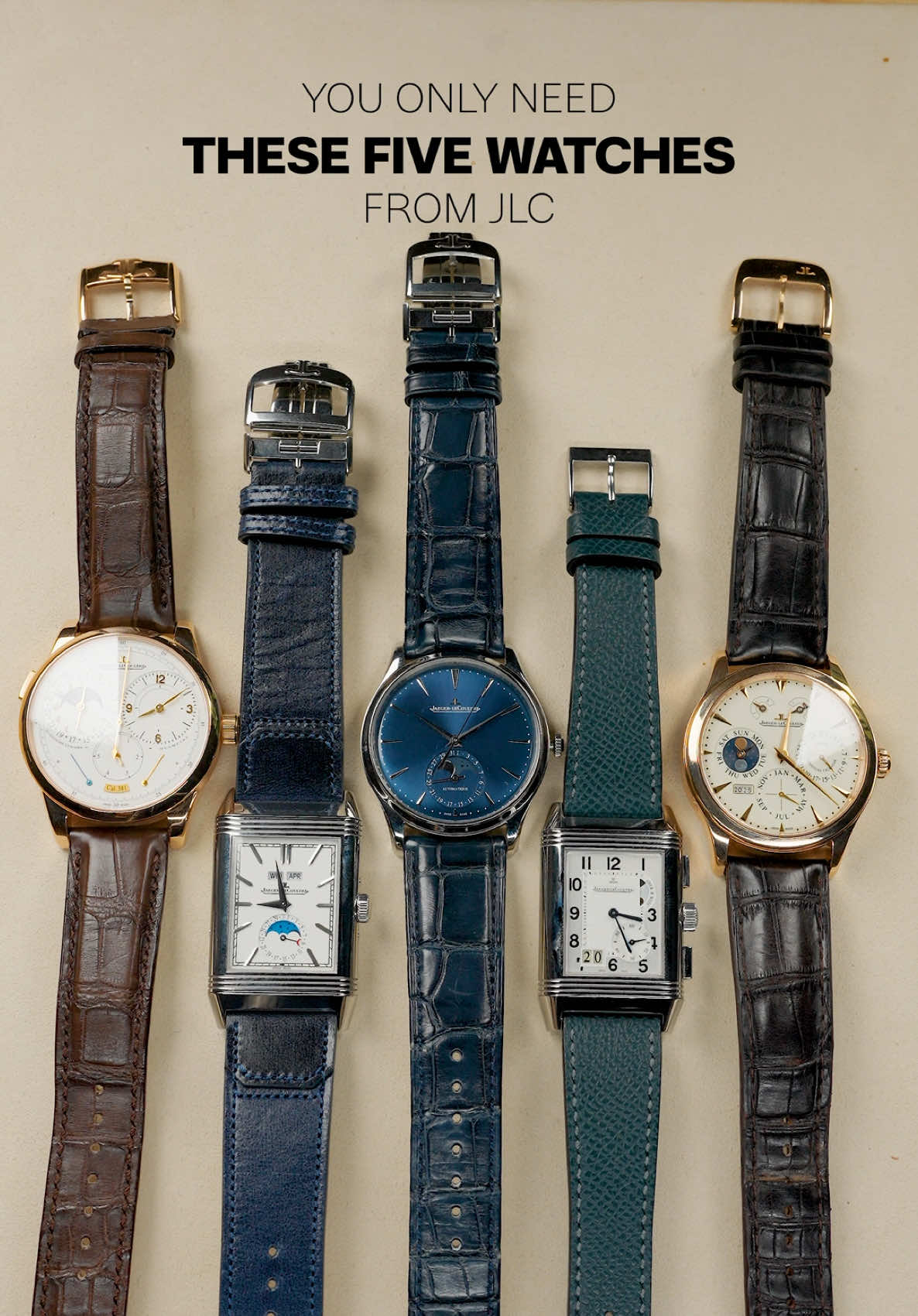 Jaeger-LeCoultre continues to prove its reputation as the watchmaker’s watchmaker with this mix of iconic dress and dual-time references. These five pieces highlight the Maison’s mastery over ultra-thin cases, poetic complications, and double-faced designs. The Master Ultra Thin Moon delivers a modern classic look with a clean blue dial and a moonphase at 6 o’clock, housed in a sleek 39mm case. The Reverso Grande GMT flips to reveal dual-time functionality in a distinctly Art Deco package. Meanwhile, the Master Perpetual Calendar in rose gold brings full calendar indications with power reserve and a year window all in a symmetrical display. The Duoface Calendar keeps things elegant with a calendar and moonphase on the front, and a second time zone and day-night indicator on the reverse. Lastly, the Duomètre Quantième Lunaire fuses precision with poetry, showcasing dual power reserves and a unique dual-wing movement—all framed in rose gold. No fluff, just brilliance across the board. FULL DETAILS AND PRICING: Jaeger LeCoultre Master Ultra Thin Moon Mens Watch 109.8.A5.S Q1368480 https://www.swisswatchexpo.com/watches/jaeger-lecoultre-master-ultra-thin-moon-mens-watch-1098a5s-q1368480-box-card-62115/ Jaeger LeCoultre Reverso Grande GMT Steel Mens Watch 240.8.18 Q3028420 https://www.swisswatchexpo.com/watches/jaeger-lecoultre-reverso-grande-gmt-steel-mens-watch-240818-q3028420-box-paper-69833/ Jaeger LeCoultre Reverso Grande GMT Steel Mens Watch 240.8.18 Q3028420 https://www.swisswatchexpo.com/watches/jaeger-lecoultre-master-perpetual-calendar-rose-gold-watch-174226s-q1612520-65167/ Jaeger LeCoultre Reverso Tribute Duoface Calendar Steel Watch Q3918420 https://www.swisswatchexpo.com/watches/jaeger-lecoultre-reverso-tribute-duoface-calendar-steel-watch-q3918420-box-card-70076/ Jaeger Lecoultre Duometre Quantieme Lunaire Rose Gold Watch Q6042521 https://www.swisswatchexpo.com/watches/jaeger-lecoultre-duometre-quantieme-lunaire-rose-gold-watch-q6042521-61679/ #jlc #jaegerlecoultre #jaegerlecoultrewatches #reverso 