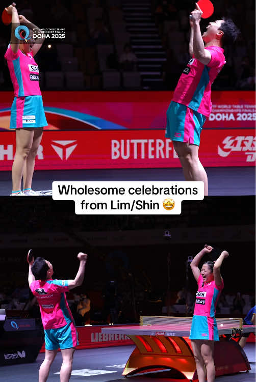 All the emotions as Lim Jonghoon/Shin Yubin secure their spot in the mixed doubles semifinal 🤩 #ITTFWorlds2025 #TableTennis