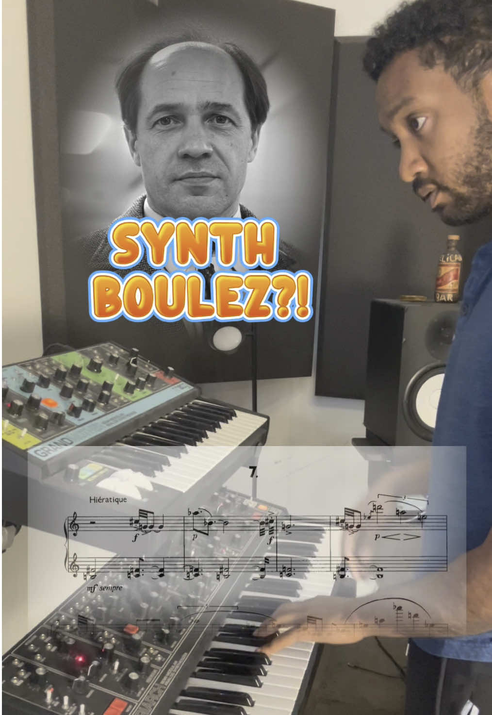 Boulez’s Notation 7 is stark, ritualistic, and full of brutal contrasts—originally for piano in 1945, later orchestrated in the ’70s with explosive intensity. On Moog, it becomes something between machine and mantra. #boulez #pierreboulez #douzenotations #notation7 #hieratique #1945music #20thcenturymusic #modernism #serialism #frenchcomposer #atonal #moogsynth #synthperformance #modularsynth #moogmatriarch #moogmother32 #analoguesynth #synthcover #contemporarymusic #pianotranscription #avantgarde #ritualmusic #musicformachines #electronicclassical #orchestration #electronicinterpretation