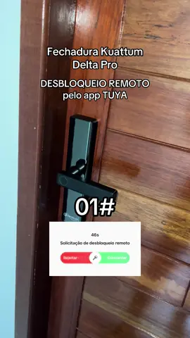 Fechadura digital Kuattum Delta Pro. Para desbloquear de forma remota, digite na fechadura: 01# Automaticamente chegará uma mensagem no APP TUYA, perguntando se você concorda ou rejeita a solicitação. 😉 #tuya #fechaduradigital #kuattum #deltapro #senharemota #configuracao 