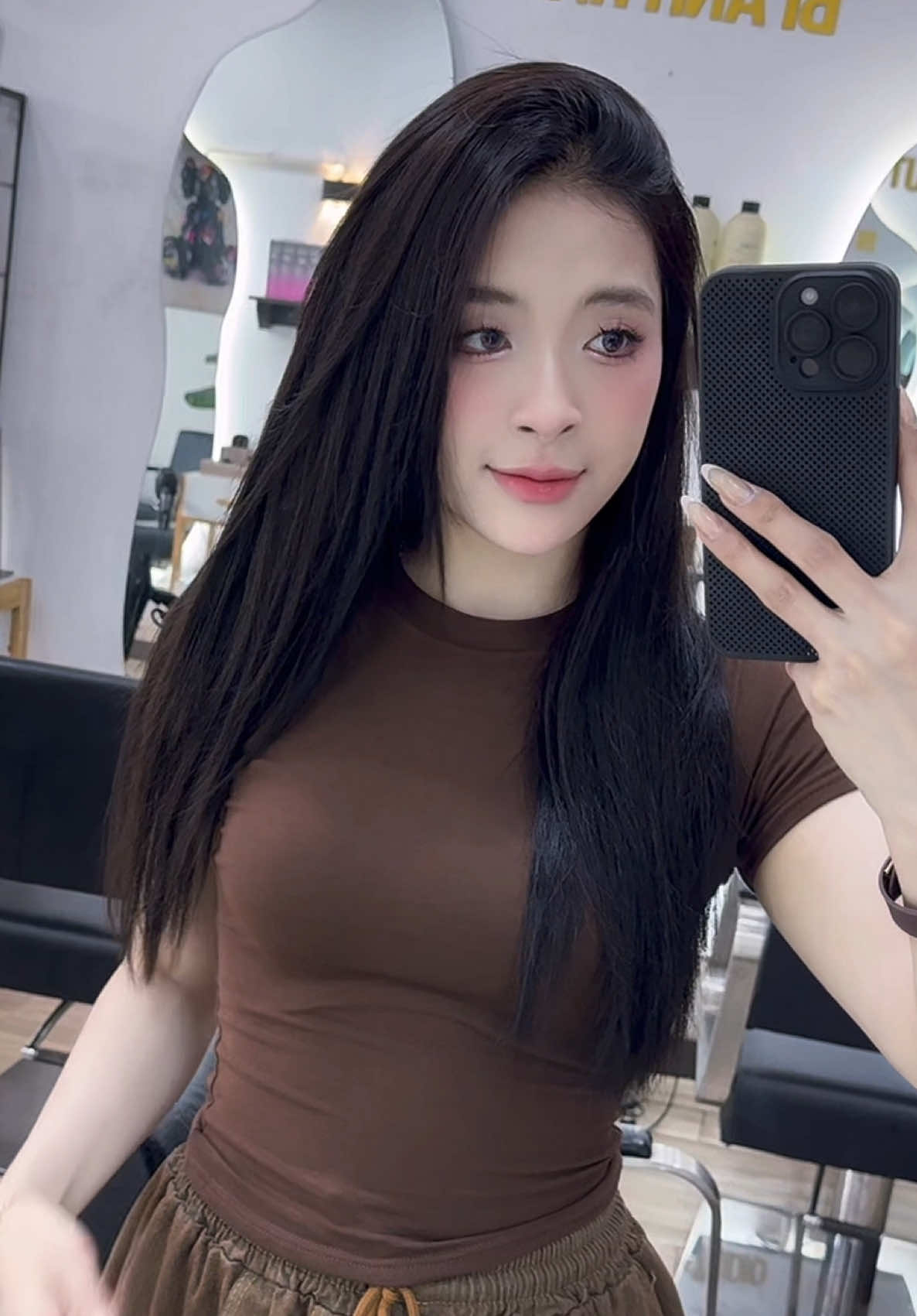 Áo ôm thắt eo - Tui mặc Nâu scl #xhtiktok #aoomthateo #byjean 