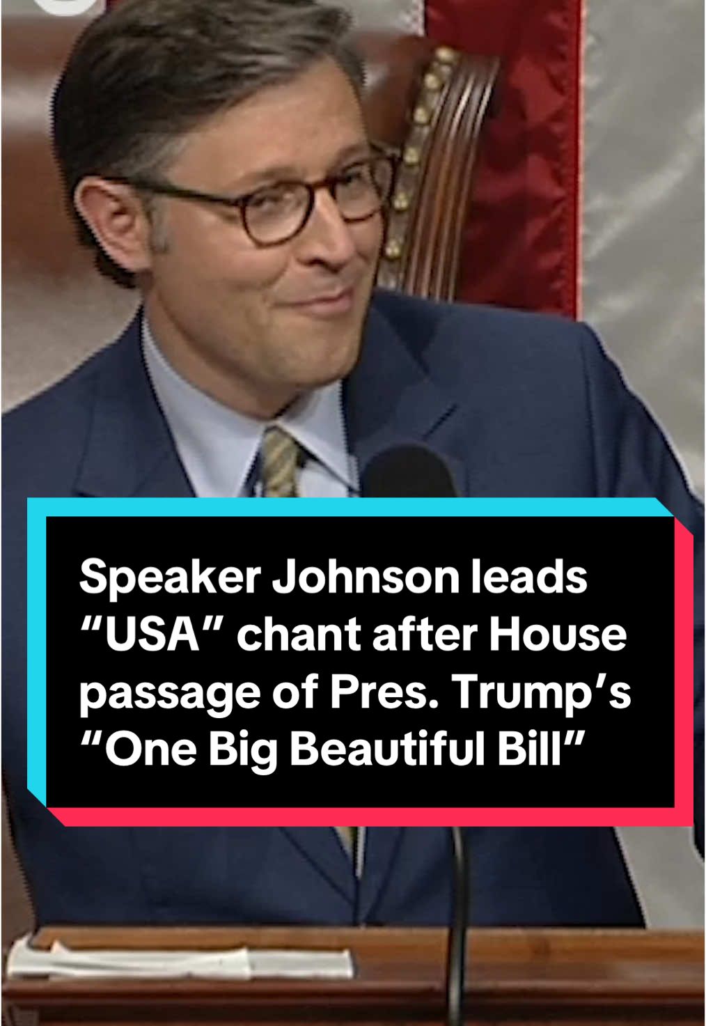 Speaker Mike Johnson led a chant of “USA” after the House narrowly passed President Trump’s domestic policy bill early Thursday morning following a dramatic all-night session. The legislation, known as “One Big Beautiful Bill” addresses the president’s tax, defense and energy priorities, and passed in a 215 to 214 vote, with all but two House Republicans supporting the massive budget package. All House Democrats voted against the legislation. The bill will now go to the Senate, where it’s expected to face resistance, as numerous Republicans have said they’ll seek changes to the legislation. Read about the last-minute negotiations and changes made to the bill at the link. #congress #houseofrepresentatives #politics #trump #usa #news #legislation 