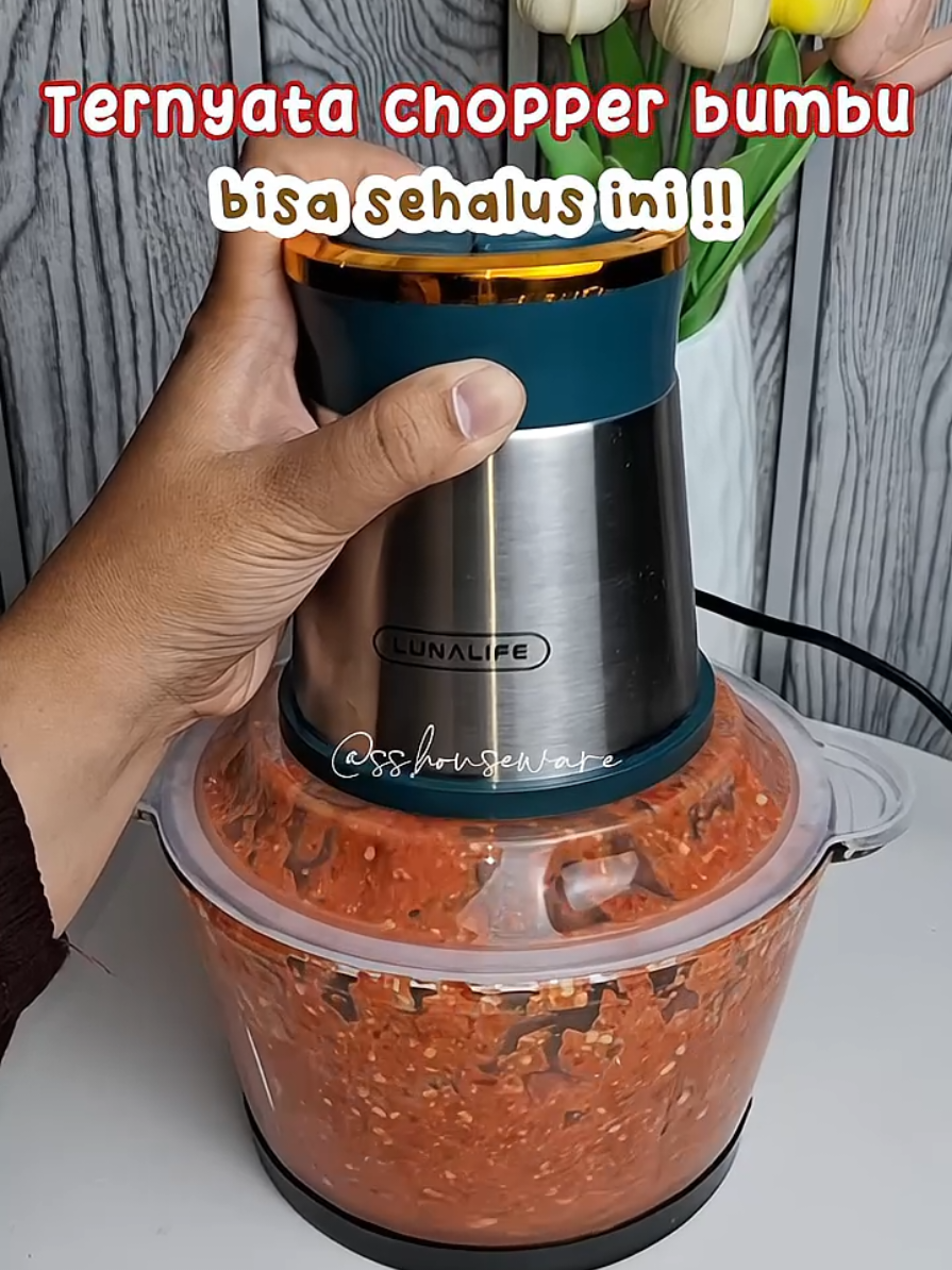 ternyata chopper bumbu bisa sehalus ini, padahal pake chopper kaca lunalife yang cuma 100ribuan 😱 yuk samaan #chopper #chopperblender #blenderchopper 