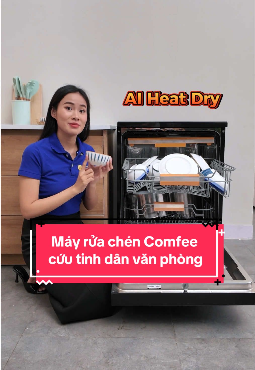 Máy rửa chén Comfee, cứu tinh của các chị em phải lo cơm áo gạo tiền mỗi ngày 😘 #mayruachen #Comfee #dienmayxanhmedia #kienthucdienmay 