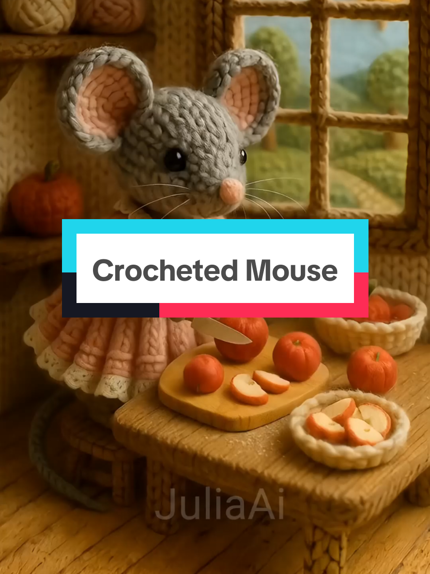 She’s just a little crocheted mouse…but somehow, she makes the whole world feel softer. #CrochetMagic #TinyComfort #WholesomeVibes #Heartmade #LittleJoy #ai #aigenerated #aicartoon 