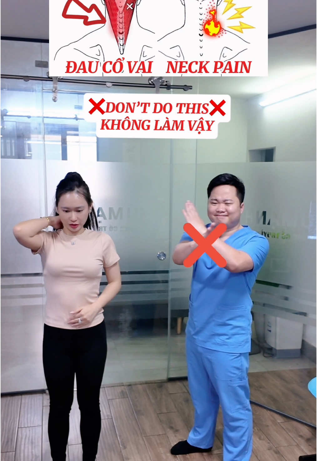 Bài tập giúp khoẻ vùng cổ vai, giảm đau mỏi. Hãy tập cùng em Mạnh nhé 💡 #vuducmanh #tips #neckpain #neckpainrelief 