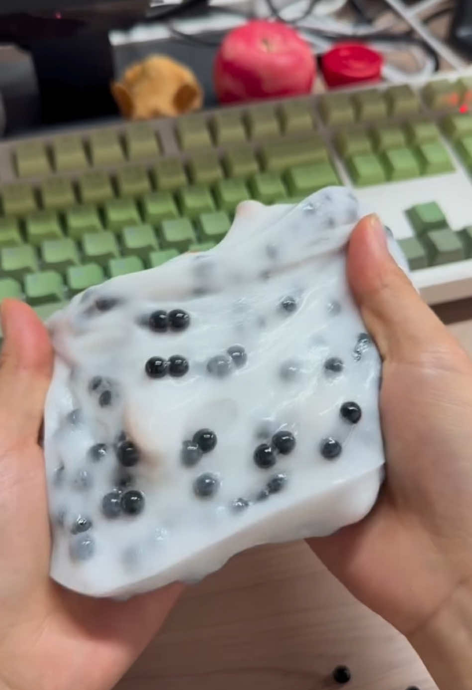 Hard core squishy 🤣 #squishy #tabasquishy #transparent #ice #icecube #demold #demoulding #StressRelief #handmade #DIY #crystal #crystalball #strawberry🍓 #bobatea