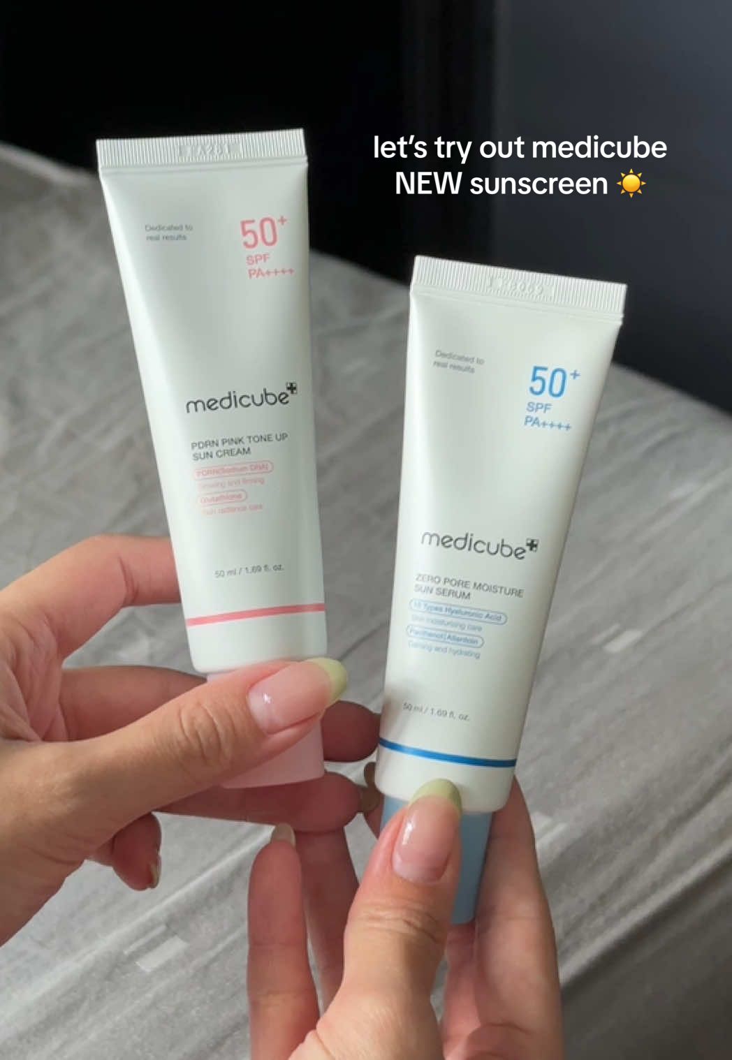 ☀️ Let’s try out @medicube_SG NEW sunscreens! PDRN Pink Tone-Up 🩷 vs. ZERO Pore Moisture Sun Serum 🩵 Which one’s your pick? 👀 @medicube global #medicube #sunscreen #PDRN #skincare #beauty 