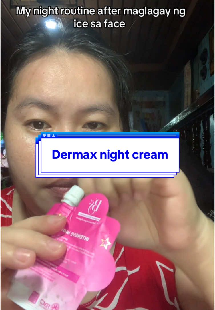 Applying dermax night cream after maglagay ng ice sa face #nightcream #moisturizer #dermaxnightcream #dermax #rejuvenatingcream  #skincare #beautytips
