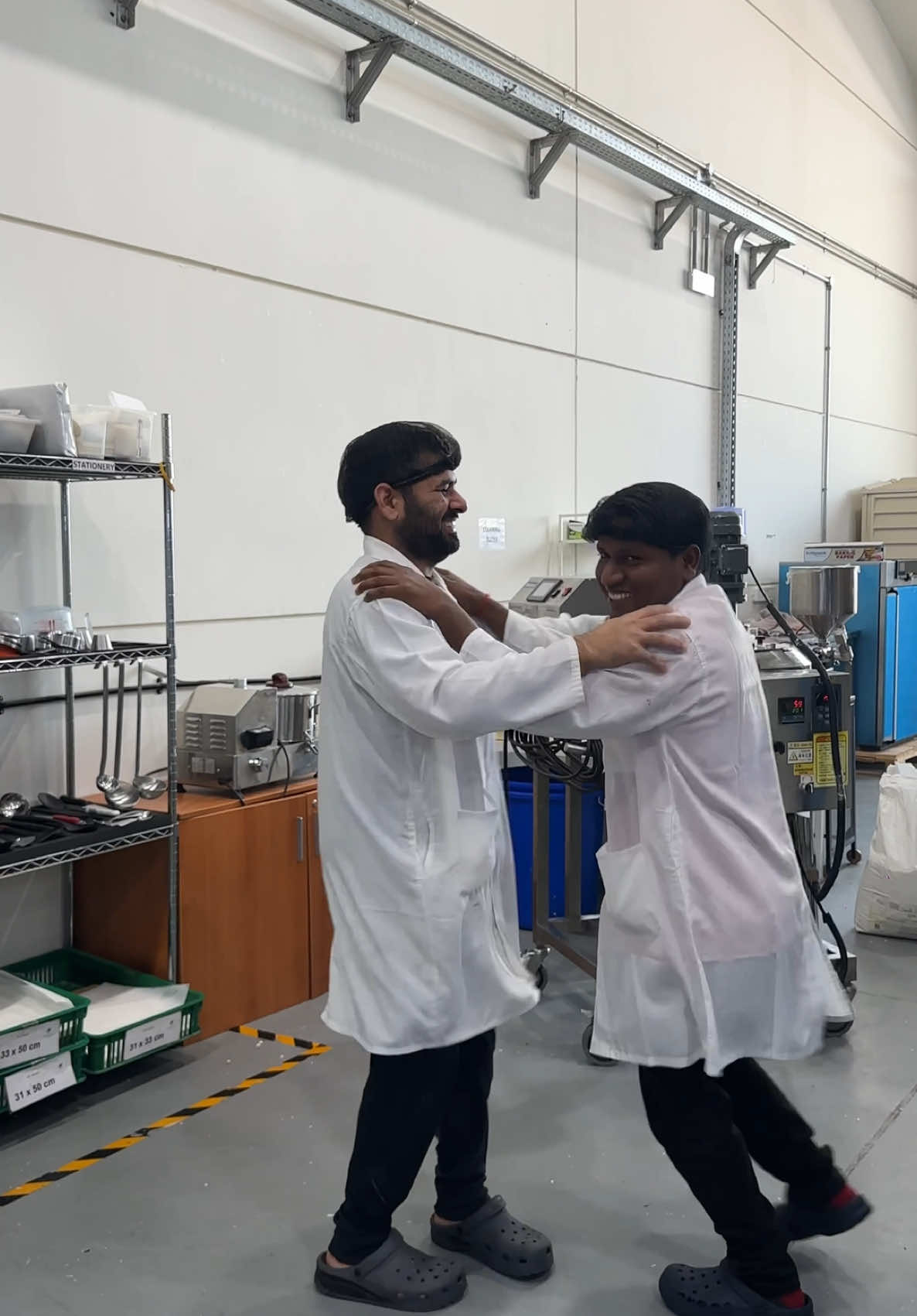 Some days it's the uplifting scent of soap in the air.​  ​ Other days? It’s your work bestie making the shift fly by. #thecamelsoapfactory #factorylife #humorreels #dubailife #worklife #officehumor 