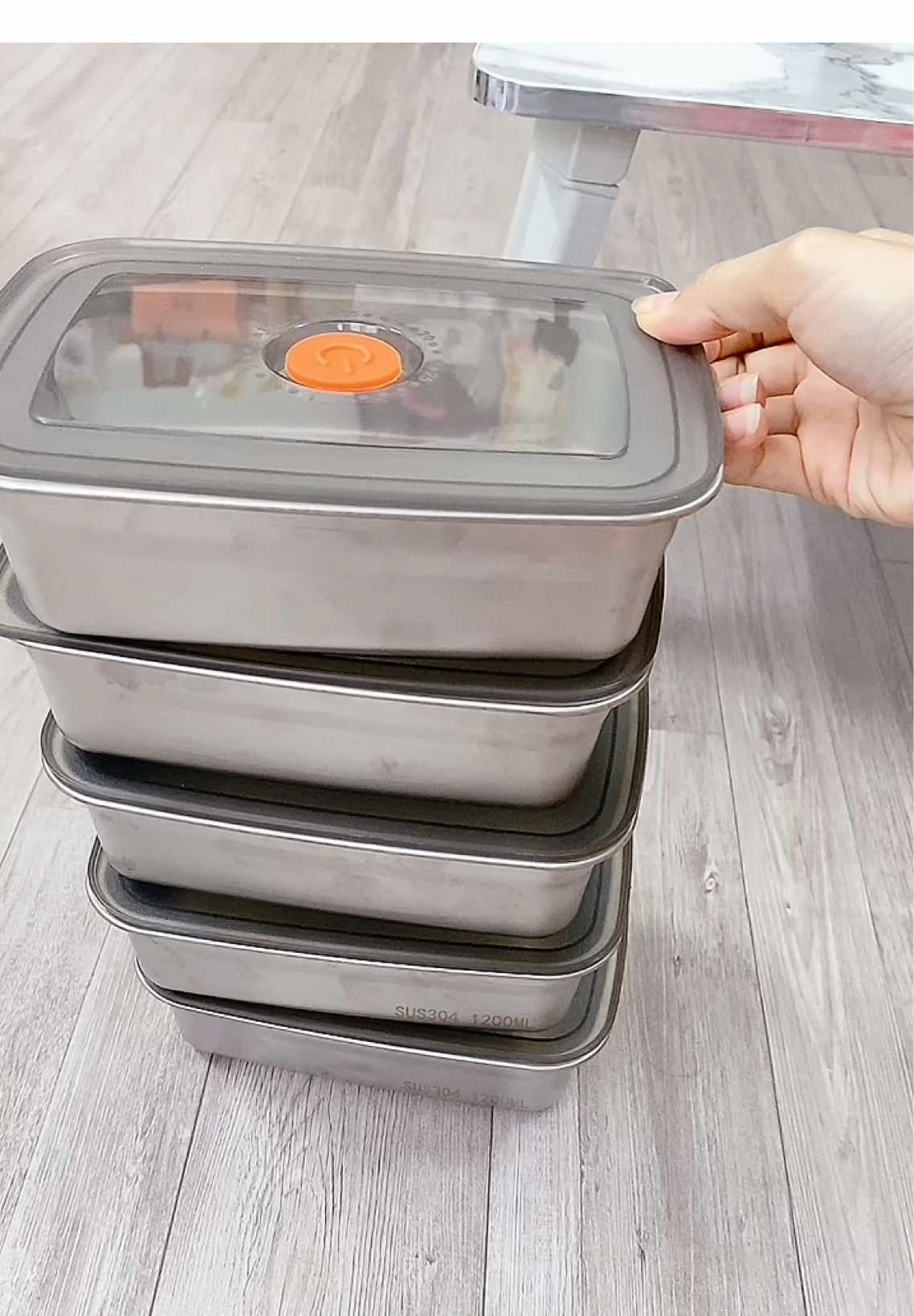 Combor 5 hộp đựng thực phẩm inox 304 #hareview11 #hopinoxdungthucpham #xuhuong #xuhuongtiktok 