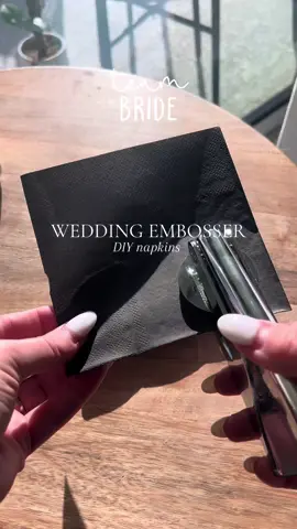 This wedding embosser was such a nice added touch and detail to our wedding! I’m obsessed!! 10/10 would recommend for brides 🙌🏼💍 #weddingembosser #embosser #wedding #weddingdiy #weddingdecor #bride #bridetobe #2025bride #2026bride #barnapkins #creatorsearchinsights #fyp #weddingtiktok #weddingdecorideas 