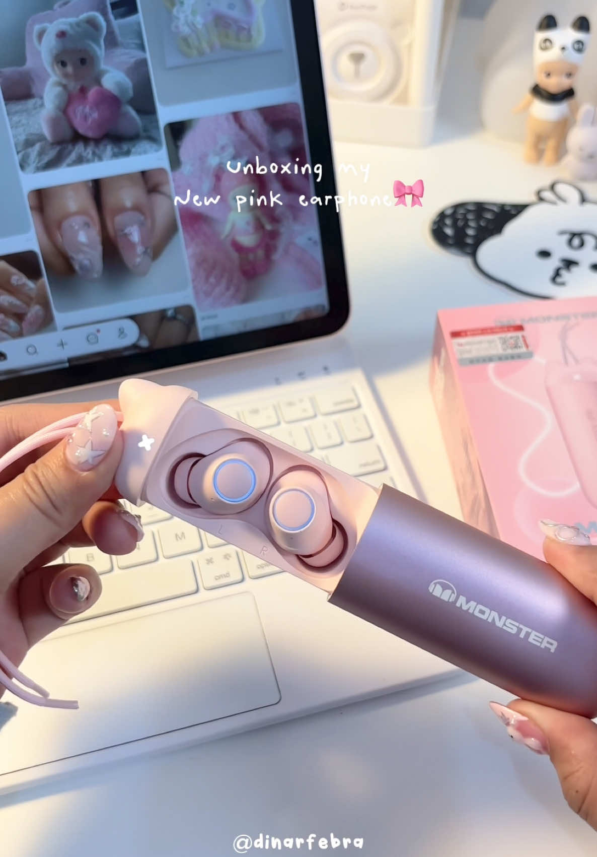 Pink earphone🎀 #monsterw20 #twspink #twswireless #twsbluetooth #earphonebluetooth 