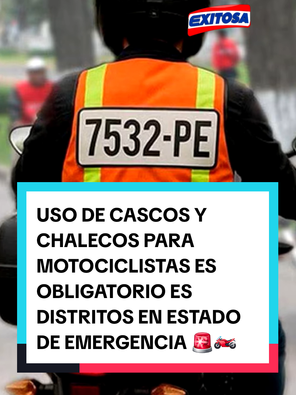🔵🔴 Uso de CASCOS Y CHALECOS para motociclistas es obligatorio en distritos declarados en estado de emergencia en Lima y Callao #noticiastiktok #peru🇵🇪 #exitosa #exitosanoticias #moto #motorcycle #motos #motociclista #limaperu🇵🇪 #callao #norma 