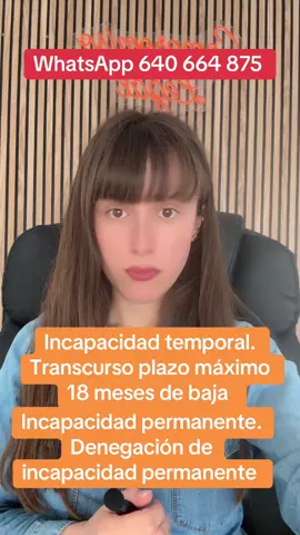 Email: info@compromisolegal.es  WhatsApp: 640 664 875  Transcurso del plazo máximo de 18 meses de incapacidad temporal. Valoración incapacidad permanente  #abogada #seguridadsocial #pension #pensiones #pensionistas #jubilacion #jubilaciones #jubilado #jubilados #incapacidad #incapacidadtemporal #incapacidadpermanente #incapacidades #viral #parati 