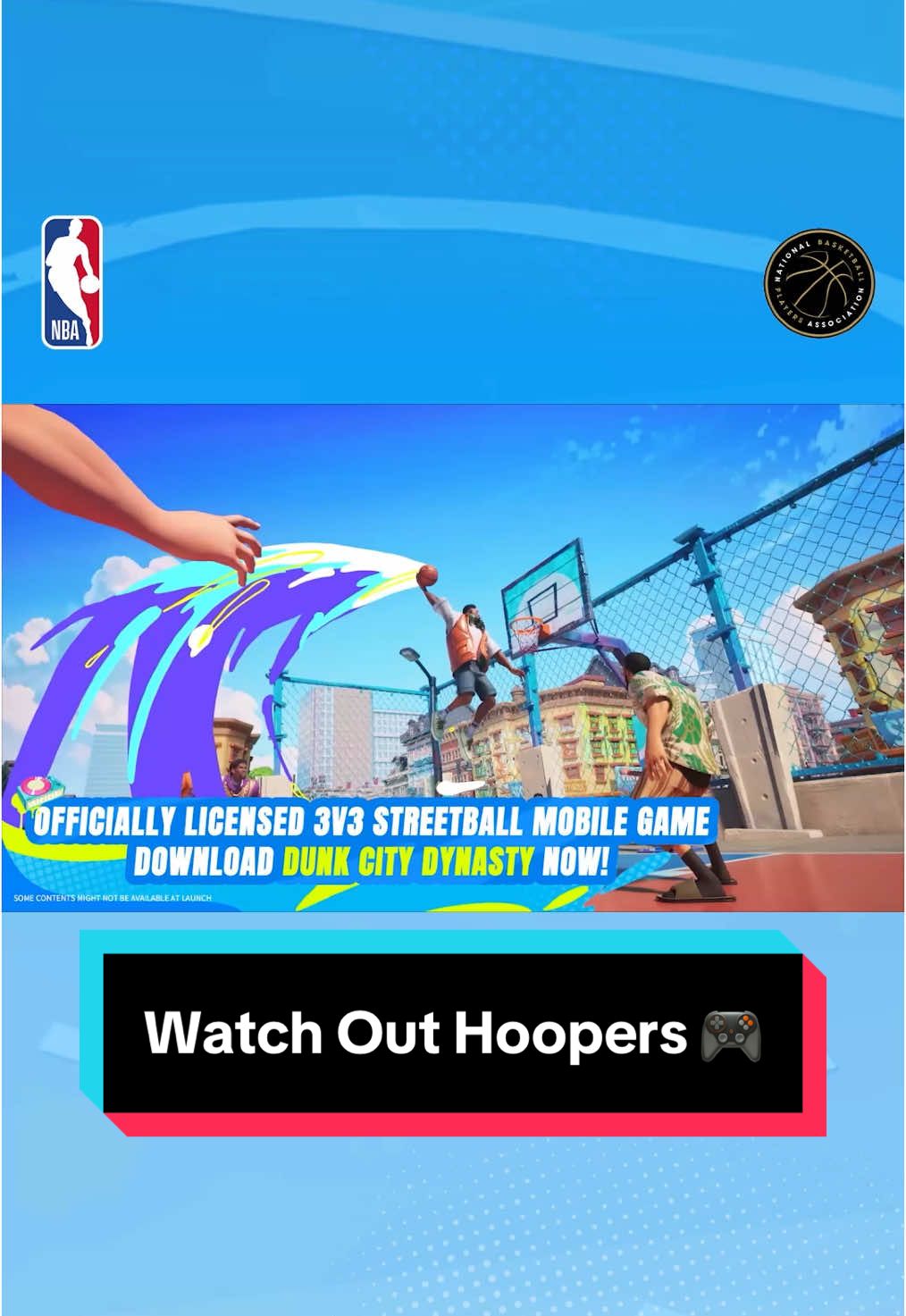Watch out, Hoopers! Dunk City Dynasty, the officially licensed streetball mobile game is here! 🏀 @Dunk City Dynasty Global  Whether you want a quick 11-point 3v3 game or a traditional 5v5 gameplay, you’ll find your court here! Play anywhere anytime, with your friends! Download now! #NBA #Basketball 