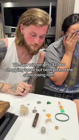 I can’t believe it ended this way 🤣 this was round 3/3! Highly recommend this game, this was so much fun! Instead of betting money you can say winner picks dinner, movie, date night etc!  #marriedlifebelike #marriedlife #kirsanddevin #poisongame 