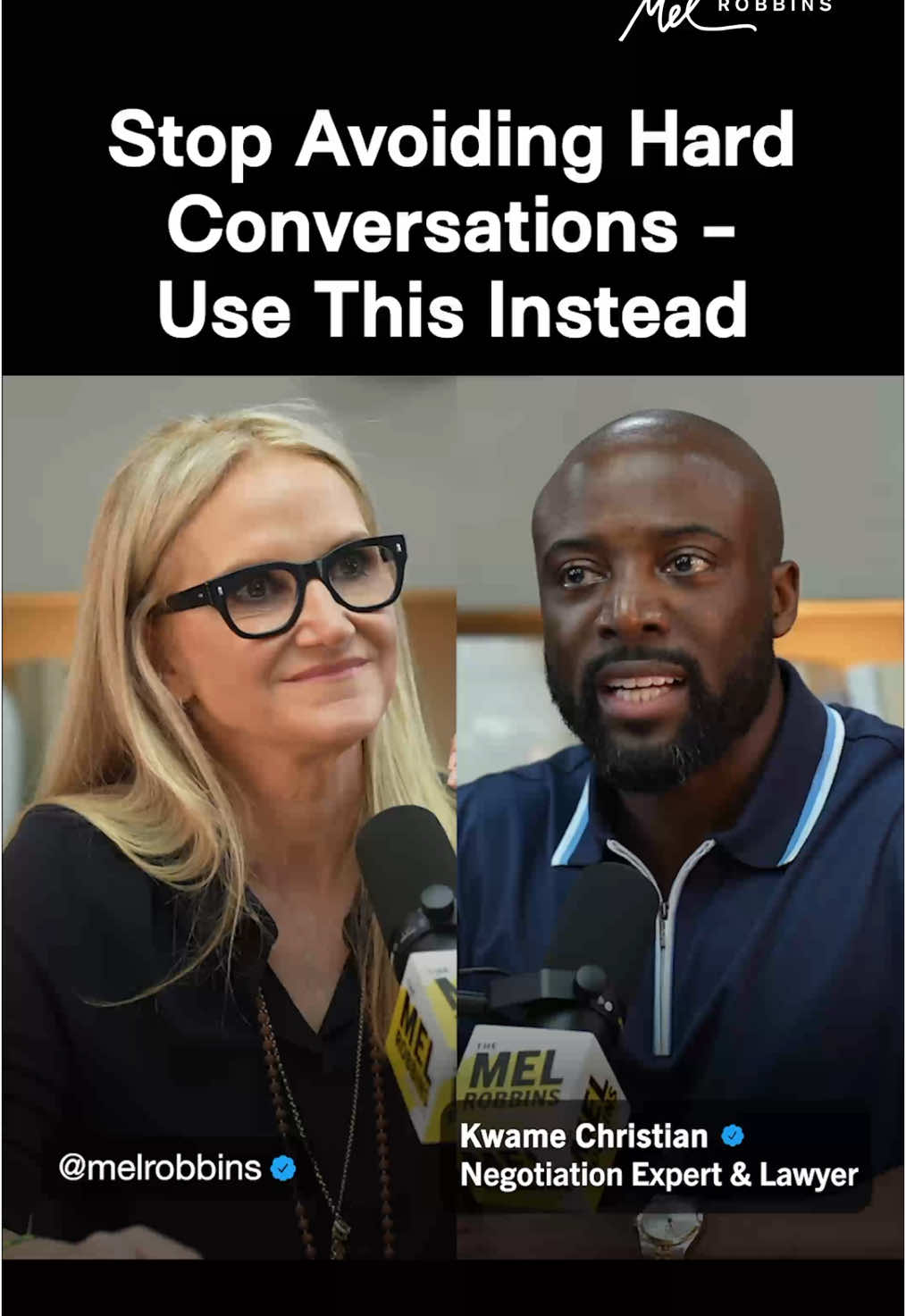 This is how you handle any hard conversation with confidence, empathy, and clarity. In this episode of The Mel Robbins Podcast, I'm joined by world renowned negotiation expert, @Kwame Christian Esq., M.A., to break down exactly how to approach the conversations you've been avoiding. Listen now! 🎧 