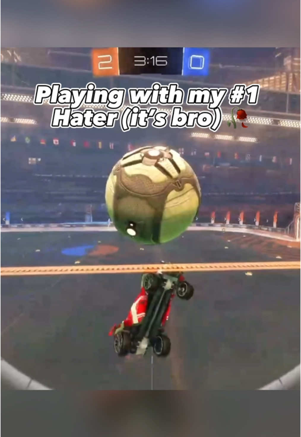 Playing with my #1 hater (it’s bro) 🥀🥀 #rocketleague #fyp #rocketleagueclips #hater #bro #💀 #flipreset #playstation #rocketleaguegoals @The Hat 