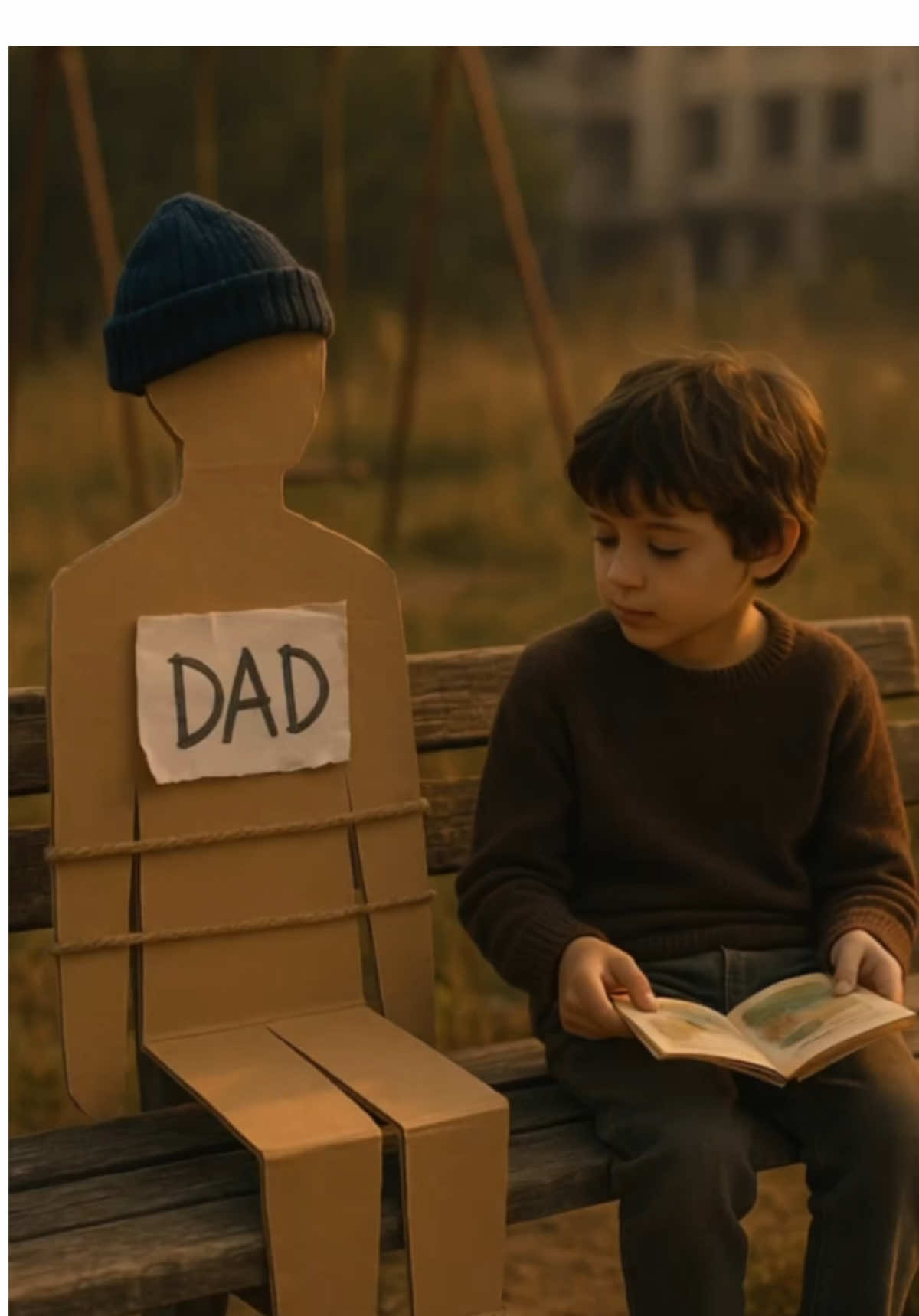 Today’s post is not about drama. Not about acting. It’s about a boy who’s still waiting. For a hug that may never come. But he still holds on — in silence. To a piece of cardboard… …because sometimes, hope has no choice but to pretend. #DAD #emotionalstory #cinematicvideo #tiktokfilm #visualpoetry #fatherandson #aiart #deepfeelings #sadreality #humanconnection #artvideo #tiktok2025 #kling 