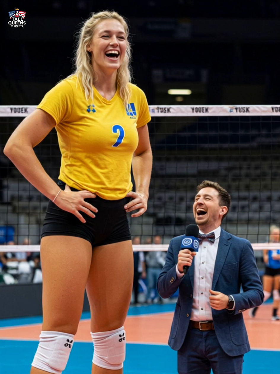 Tallest Female Volleyball Player is Interviewing! 🥇 She is a Very Tall Woman. #tallgirl #tallwoman 😯 