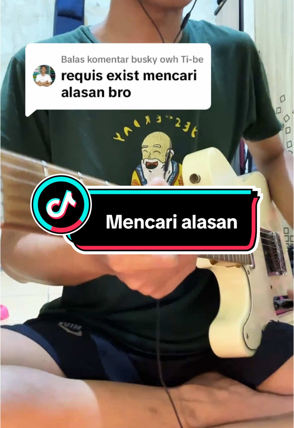 Membalas @busky owh Ti-be   Mencari alasan ✅.. Jangan lupa terus support ya tmn2 dengan cara Follow, like, coment, dan share ya. Joossss 😁👍 #guitar #guitarcover #fyp #exist #mencarialasan #valetongp200lt #squieraffinity #telecaster 