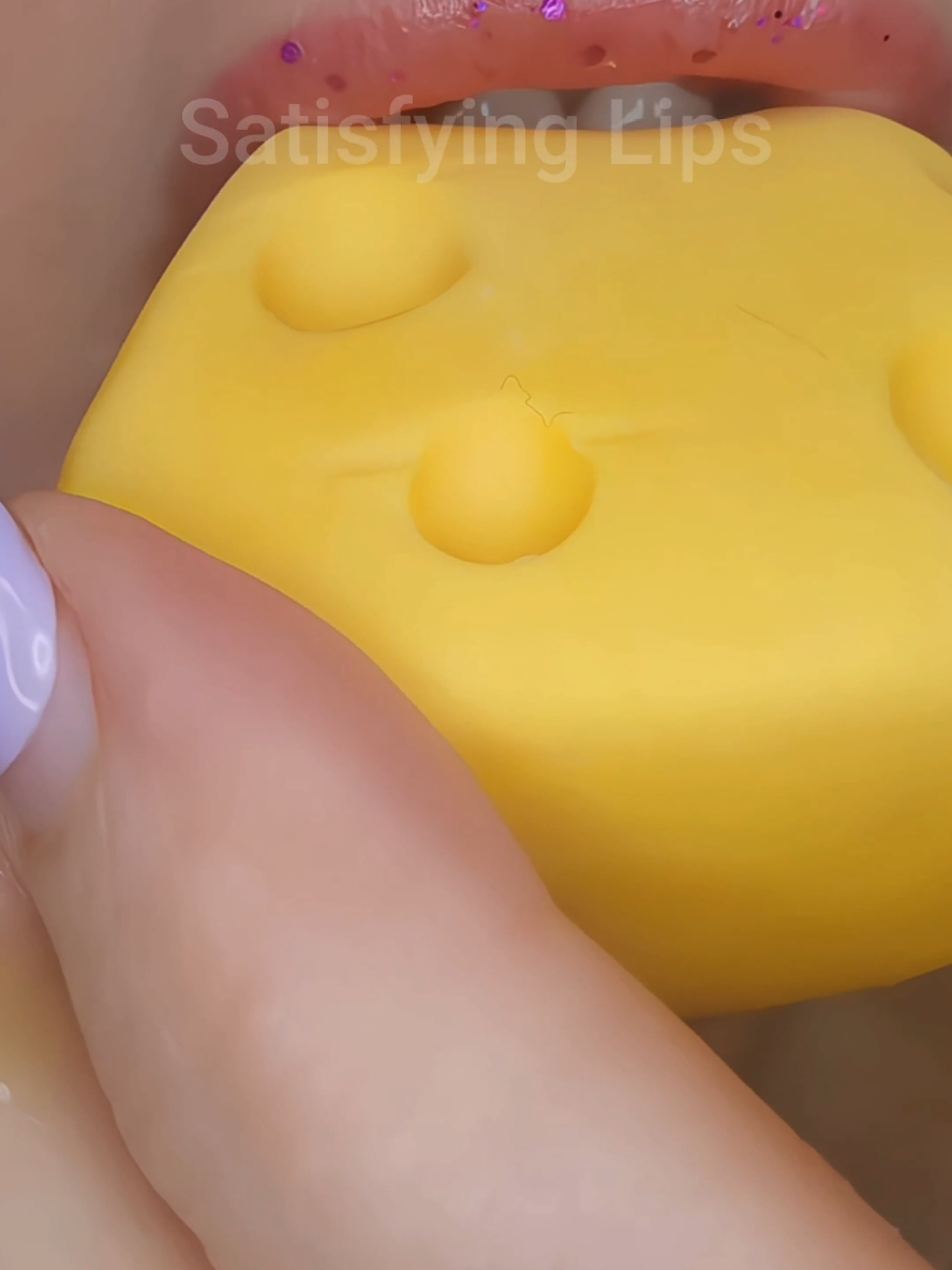 ASMR Satisfying Eating Fondant Cheese #asmr #cheese #satisfyinglips 