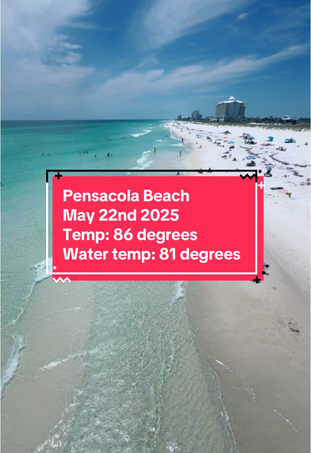 ☀️ It’s a perfect day at Pensacola Beach! The water is crystal clear and a beautiful shade of blue. 🌊💙 📍 Current Conditions: 🌡️ Air Temp: 86°F 🌊 Water Temp: 81°F #PensacolaBeach #BeachDay #FloridaBeaches #GulfCoastVibes #BeachLife #SummerVibes #StaySafeSwimSmart #OceanViews