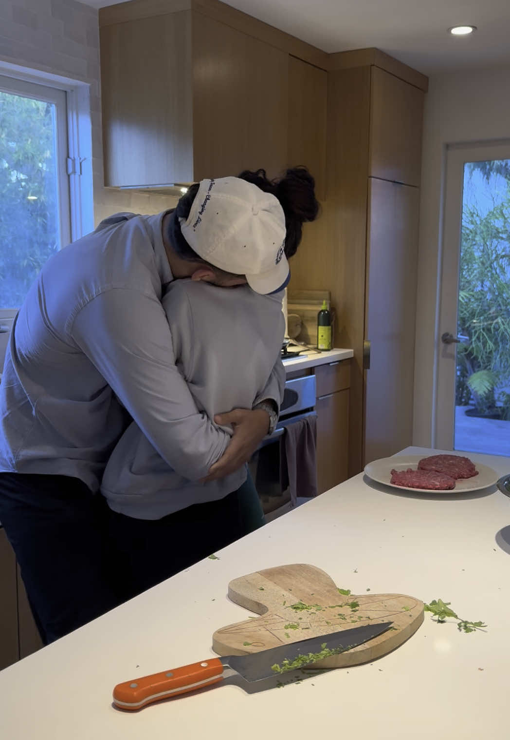 My bf didn’t realize I was filming b roll and came home like this ☺️  It’s the neck kisses for me 🥰