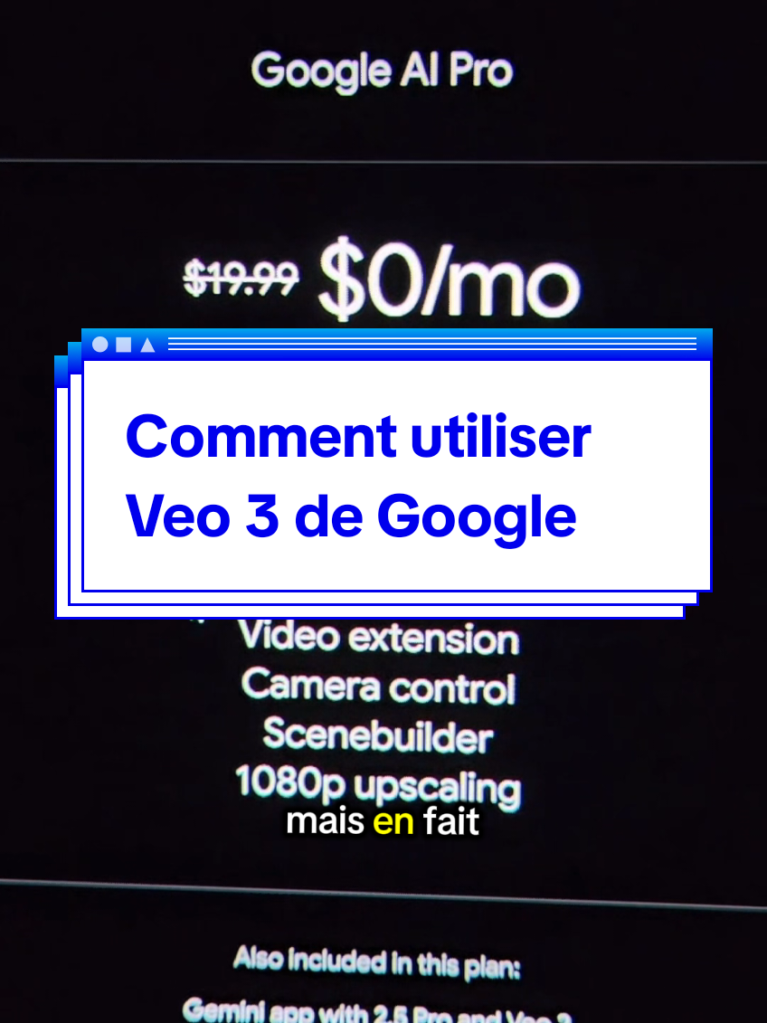 Réponse à @onlycamssss Comment utiliser Veo 3 l’IA de Google  Tutoriel : comment essayer Veo 3 l’IA pour générer des vidéos avec du son Spoiler : c'est (très) cher et pas dispo en France donc il faut un VPN et un compte Google aux USA #veo3 #Google #veo2 #intelligenceartificielle #sora #kling #videoia 