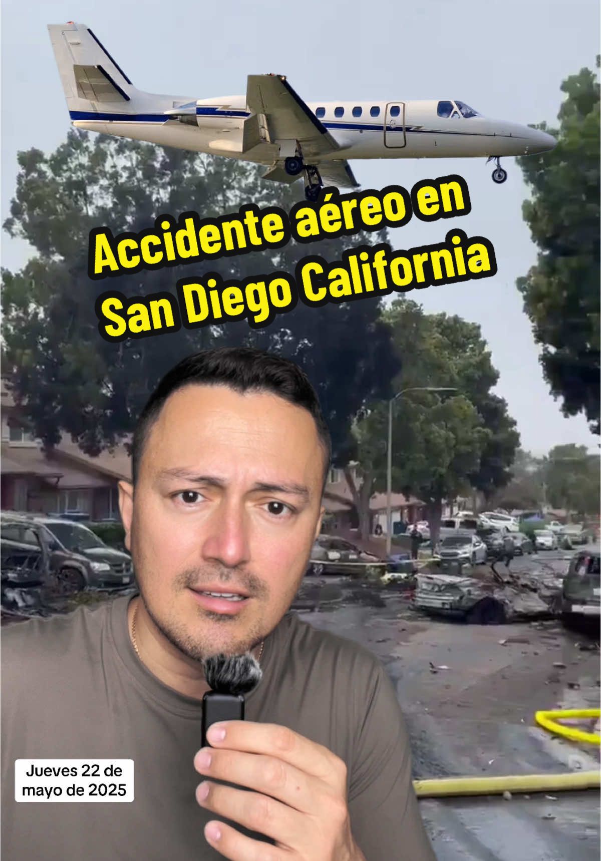 En horas de la madrugada de este jueves 22 de mayo, un avión Cessna cinco 50 se accidentó en un barrio de San Diego California. #Noticia #SanDiego #ÚltimaHora #Actualidad #California 
