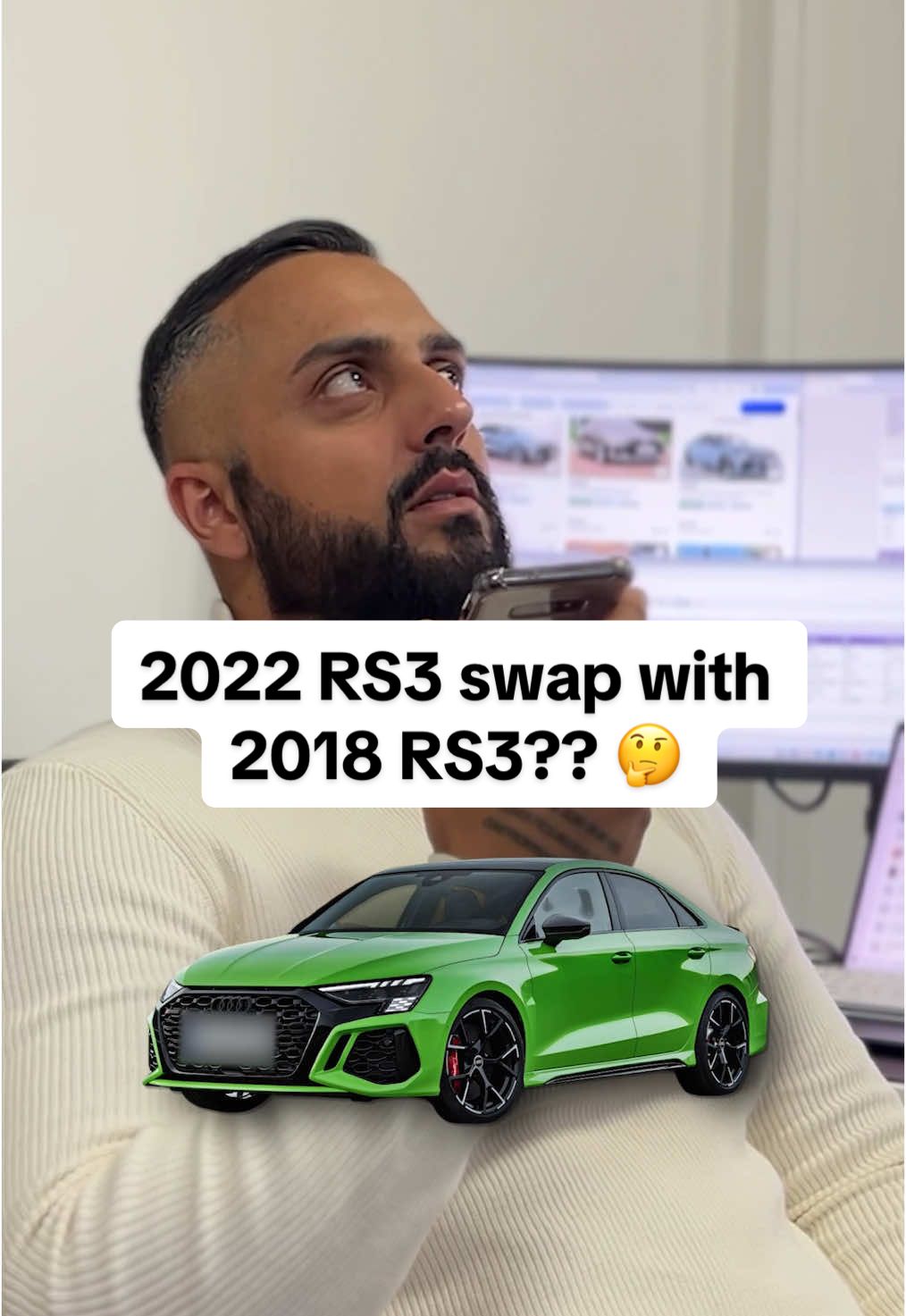 He wants to trade his 2022 RS3 Vorsprung for the 2018 #rs3 Hatchback #negotiation #rs3sportback #vorsprung #german 