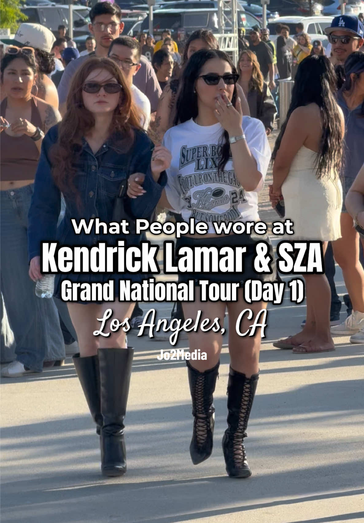 What People wore at the Kendrick Lamar and @SZA concert “Grand National Tour” Day 1 at the Sofi Stadium in Los Angeles, CA 🖤💋🏟️ #KendrickLamar #SZA #GrandNationalTour2025 #GNX #GNXTour2025 #FYP #fypage #Fashion #Concert #OOTD #ConcertOutfit #LA #LosAngeles #SofiStadium #TheyNotLikeUs