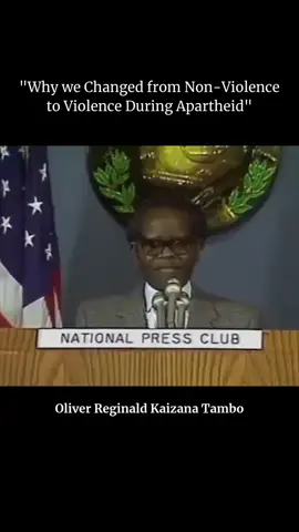 OR Tambo explaining why the strategy was changed from non-violence to violence during apartheid. #Southafrica #southafricatiktok #politics #ORtambo