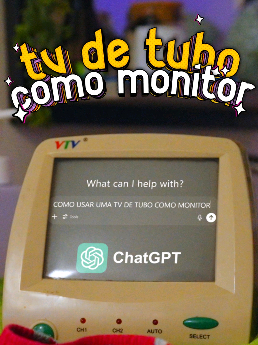 aprenda a usar uma tv veia como monitor e n exergar nada nela. é bem simples. esse é o tutorial 2.0, o ultimo fico uma ruim. #tvdetubo #tutorial #antiguidade #vintage #analogico #vhs 