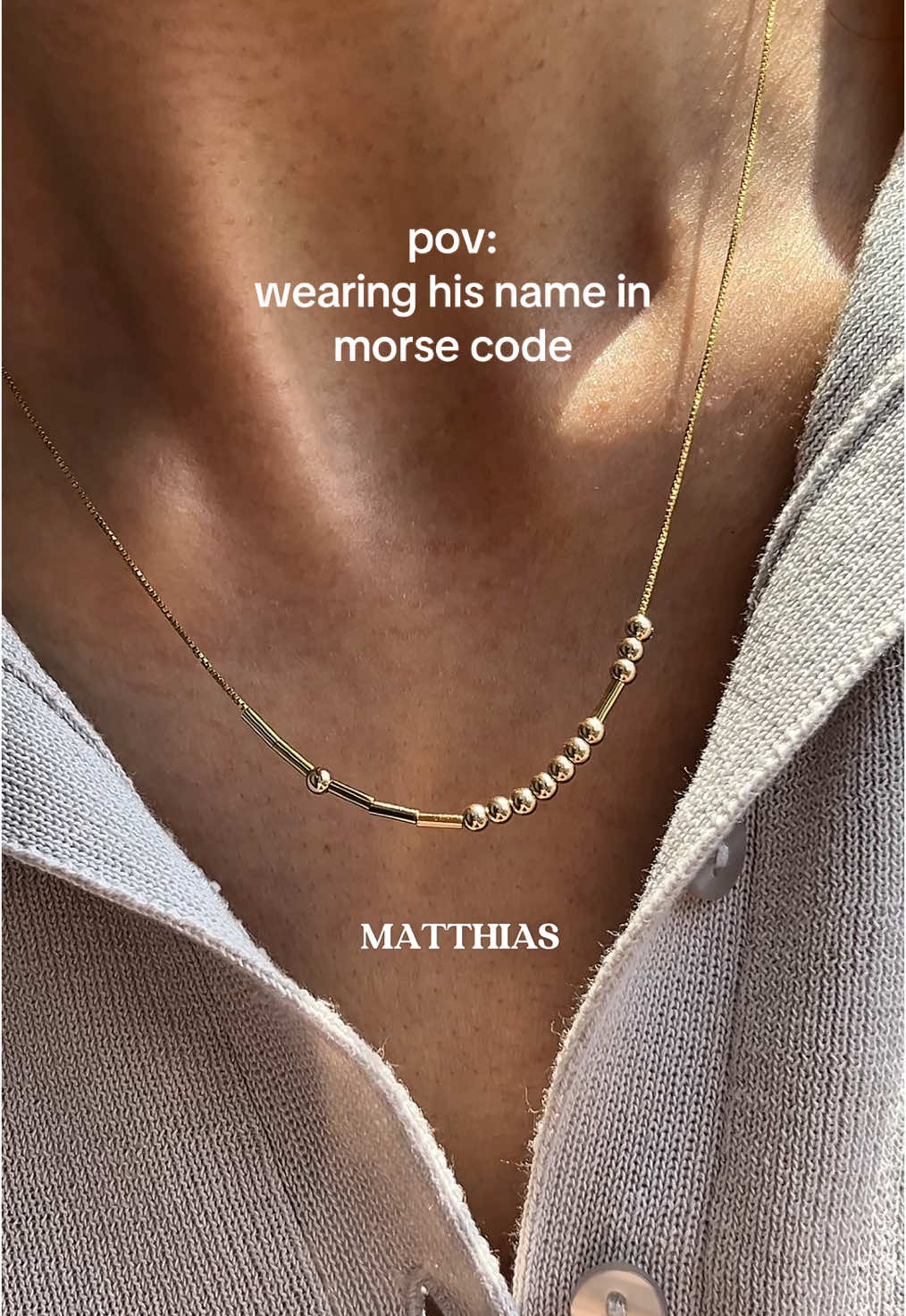 ✨Matthias✨ Shop Our Morse Collection on the Website🤍 . . #couplegoals #romanticgift #secretlove #lovenecklace #giftforher #morsecode #morsecodenecklace #morsecodebracelet #couplegiftideas #neginfatemijewellery #morse #anniversarygift #morsecodejewelry 