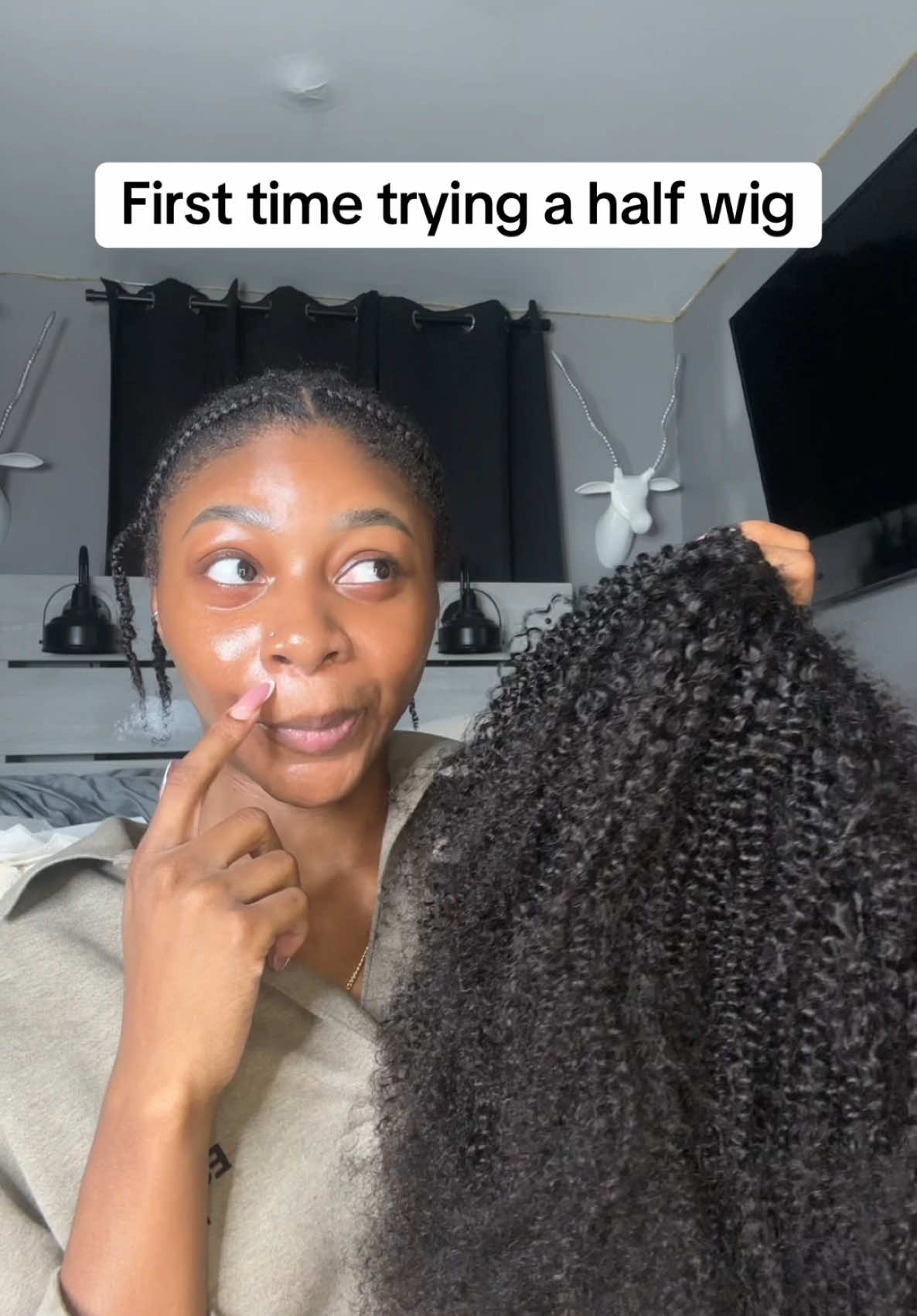 First time trying the viral half wig,did it give all mineee?! 🤩💕@bgmgirlhairofficial #halfwig #halfwiginstall #fyp #tiktokshopmemorialday 