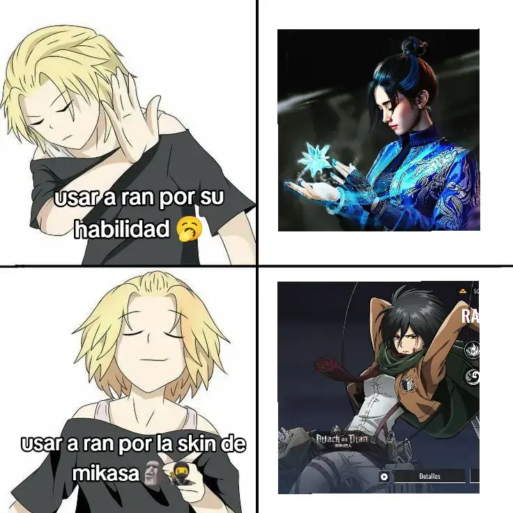 uso a Ran por las dos cosas JAJAJ pero un poco más por mikasa, esa skin está uff 10/10 jajaja#bloodstrikeclips #bloodstrike #vira #fyp #teoo_zc 
