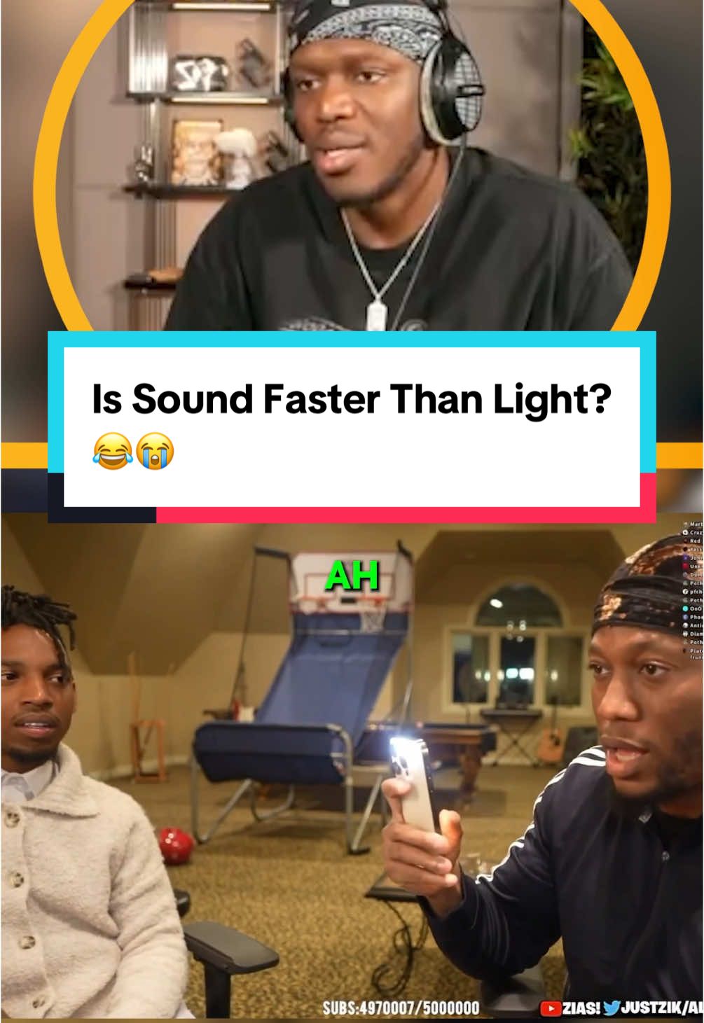Is Sound Faster Than Light?😂😭 #ksi #zias #ziasnblou #fyp #scienceexperiments 