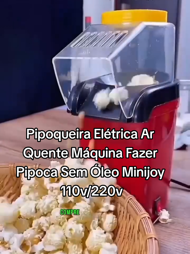Pipoqueira Elétrica Ar Quente Máquina Fazer Pipoca Sem Óleo Minijoy 110v/220v #pipoqueiraeletrica #pipoqueira #pipoca #tiktokshop 
