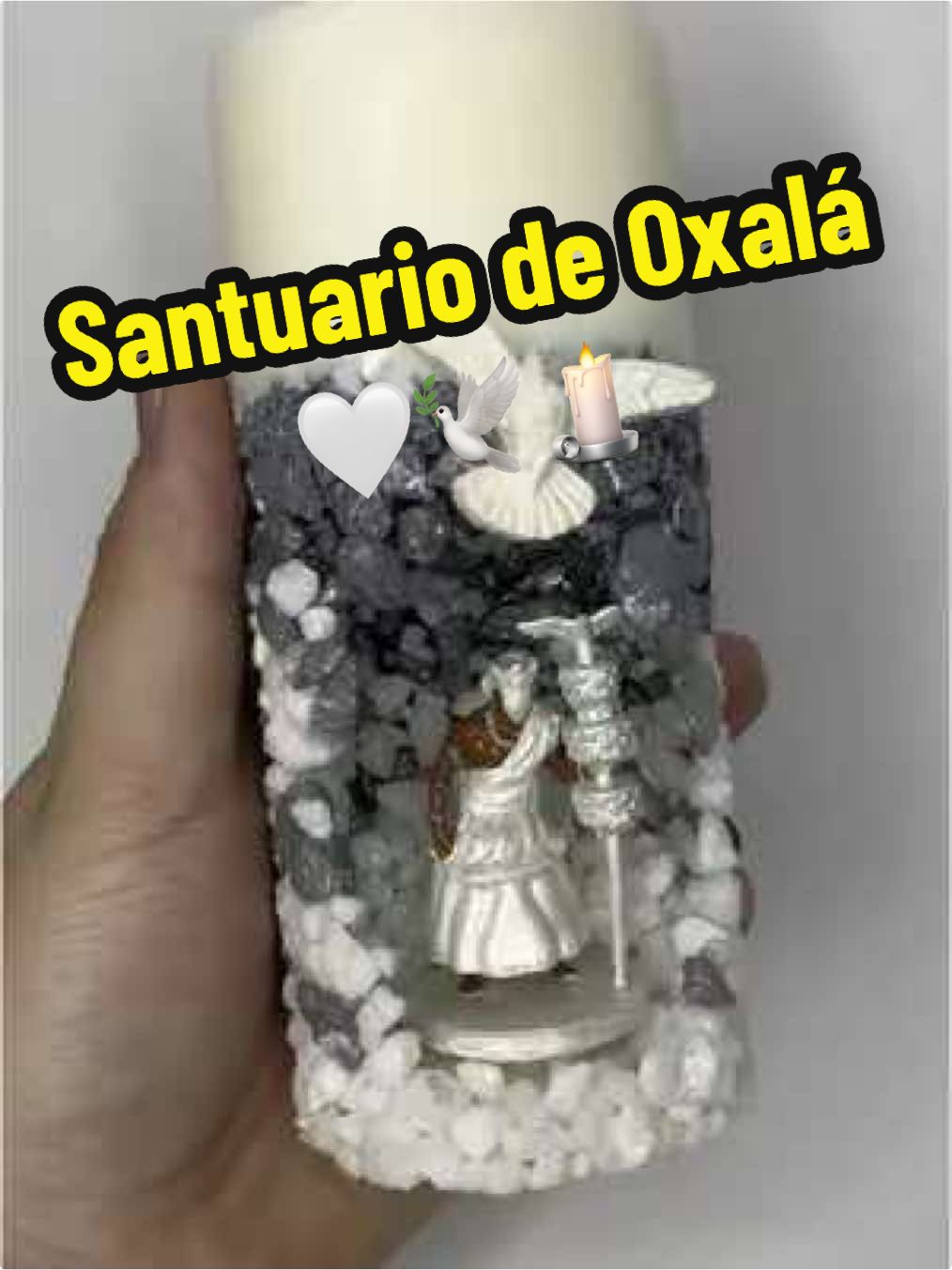 Vela Aromática 🕯️ Santuário de Oxalá 🕊️🤍🩶 #velaaromatica #oxala #viralvi #foyou #foryoupage #umbandadearuanda 