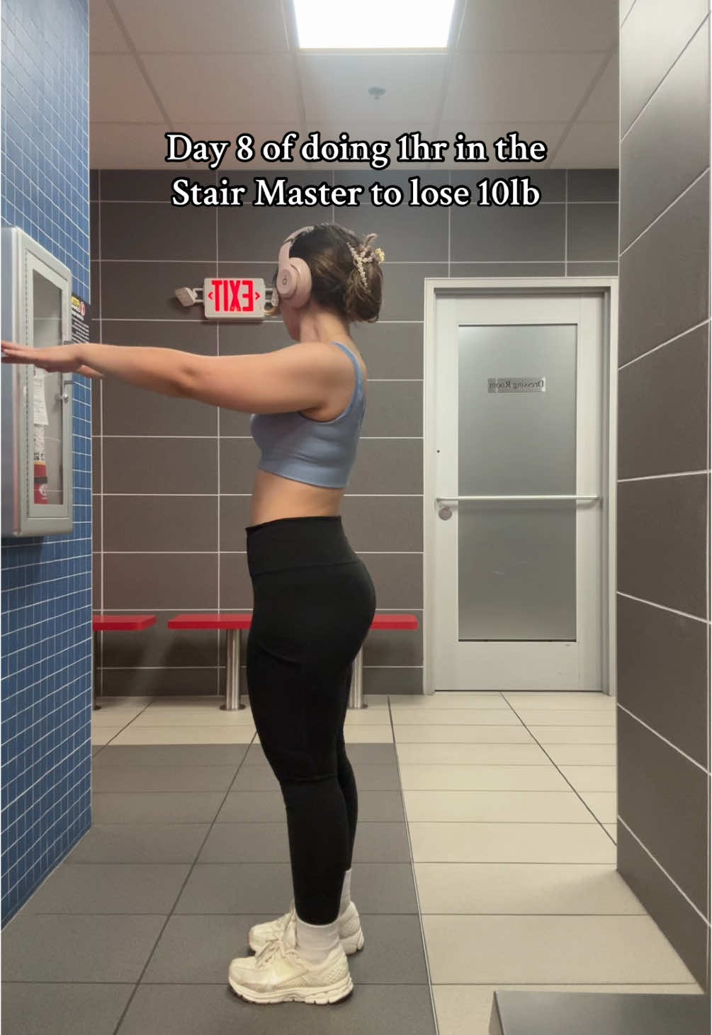 Starting weight: 140lb Goal: 120lb Currently: 130lb  #fyp #foryou #weightloss #treadmill #stairmaster #skinnytok #Fitness #motivation #gym 