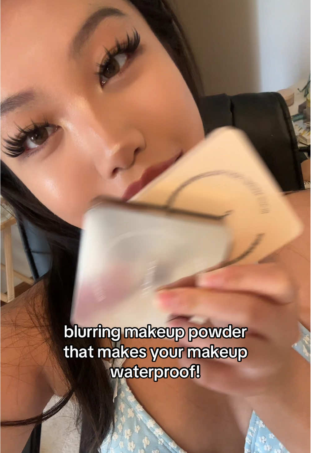 my recent go—to makeup powder @carslan_us #flawlesspowder #viral #settingpowder #waterproof #summermakeup #asianmakeup 