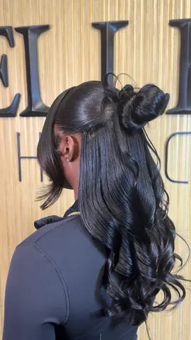 Bridesmaid approved ✅💕  Half Up Half Down Sew In w/ Bangs added ❤️. #atlhairstylist #atlhair #atlbridalhair #bridesmaidstyles #halfuphalfdown #halfuphalfdownhairstyle #summerhairstyleideas 