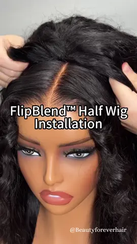 How to install your FlipBlend™ Half Wig Water Wave? Super easy — just clip it on, adjust the drawstring, and you’re ready to go in 3 seconds! #beautyforeverhair #wigtok Tap the BIO link to get the same one. #humanhairwig #gluelesswig