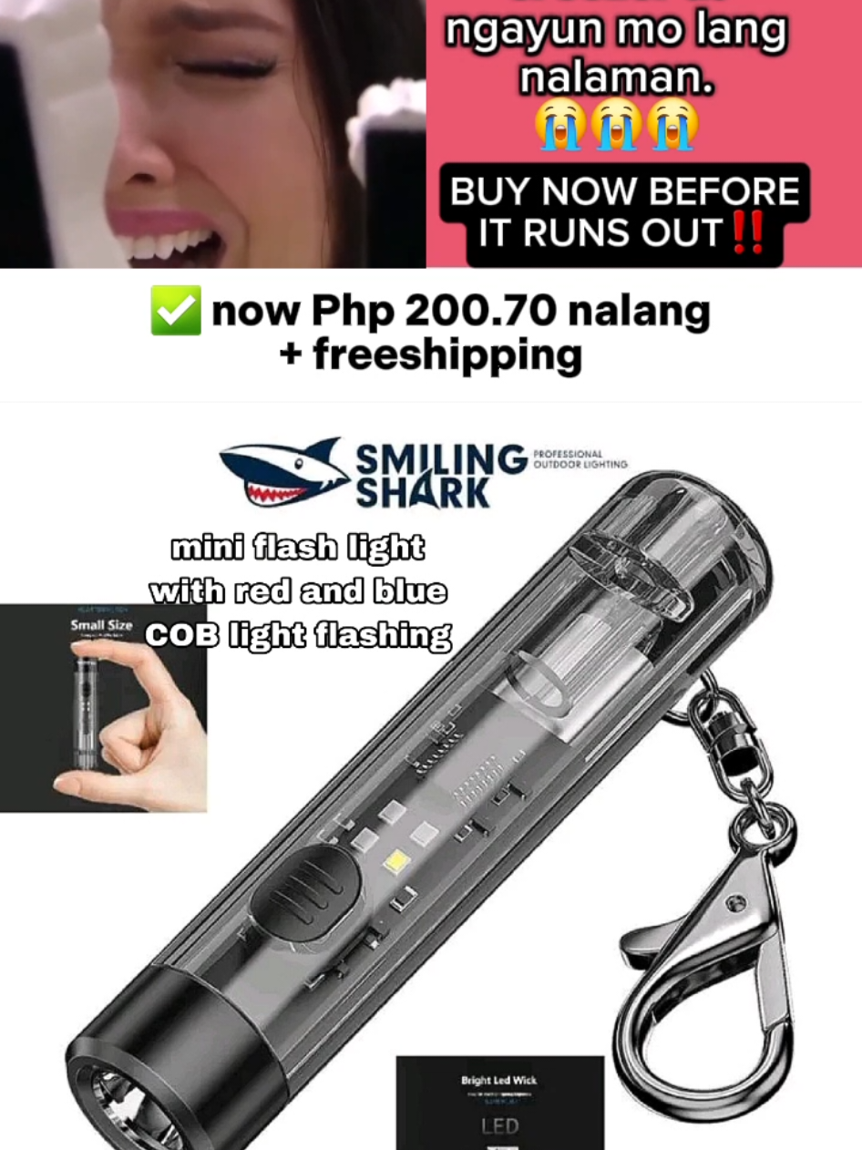 BUY NOW BEFORE IT RUNS OUT‼️ ORDER HERE‼️ 👉click the yellow basket.. Multifunction Flashlight with Red and Blue COB flashing strobe Type C rechargable portable LED light with wishstle perfect for emergency use. #flashlight lashlight#foryou #affordable #affiliatemarketing #affiliatetiktok #happyshopping #fyppppppppppppppppppppppp #fypage #fyp #engagement #trending 