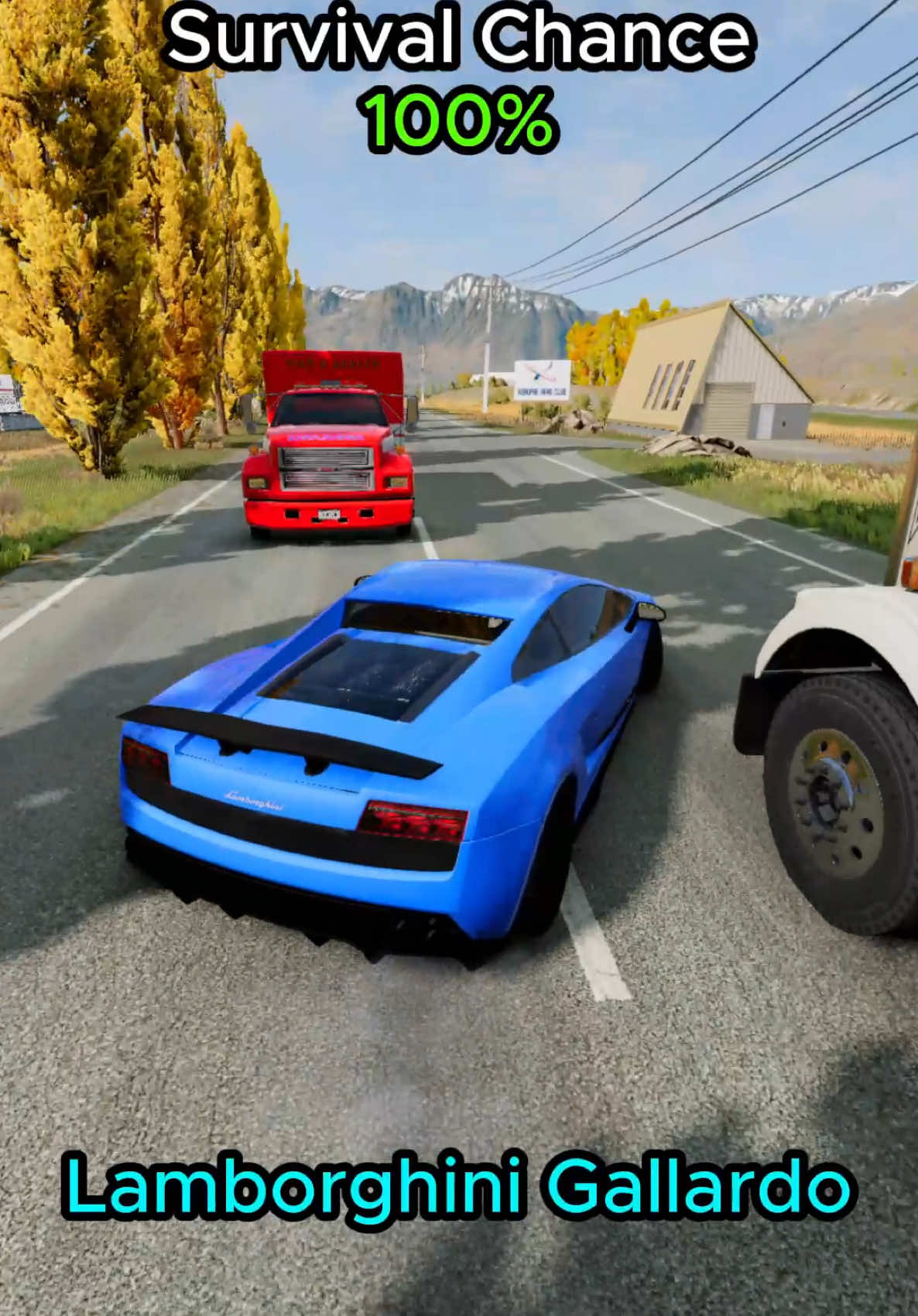 Survival chance of different vehicles #beamng #beamngdrive #beamngcrash #gaming #fyp 