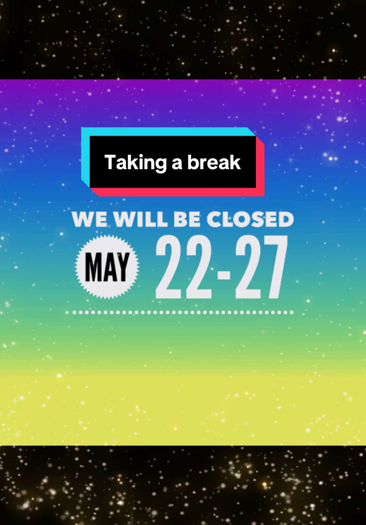 We are taking a break! We will be closed May 22-27.  Thanks for your business and see you next week!  #YOUVEBEENSOULED