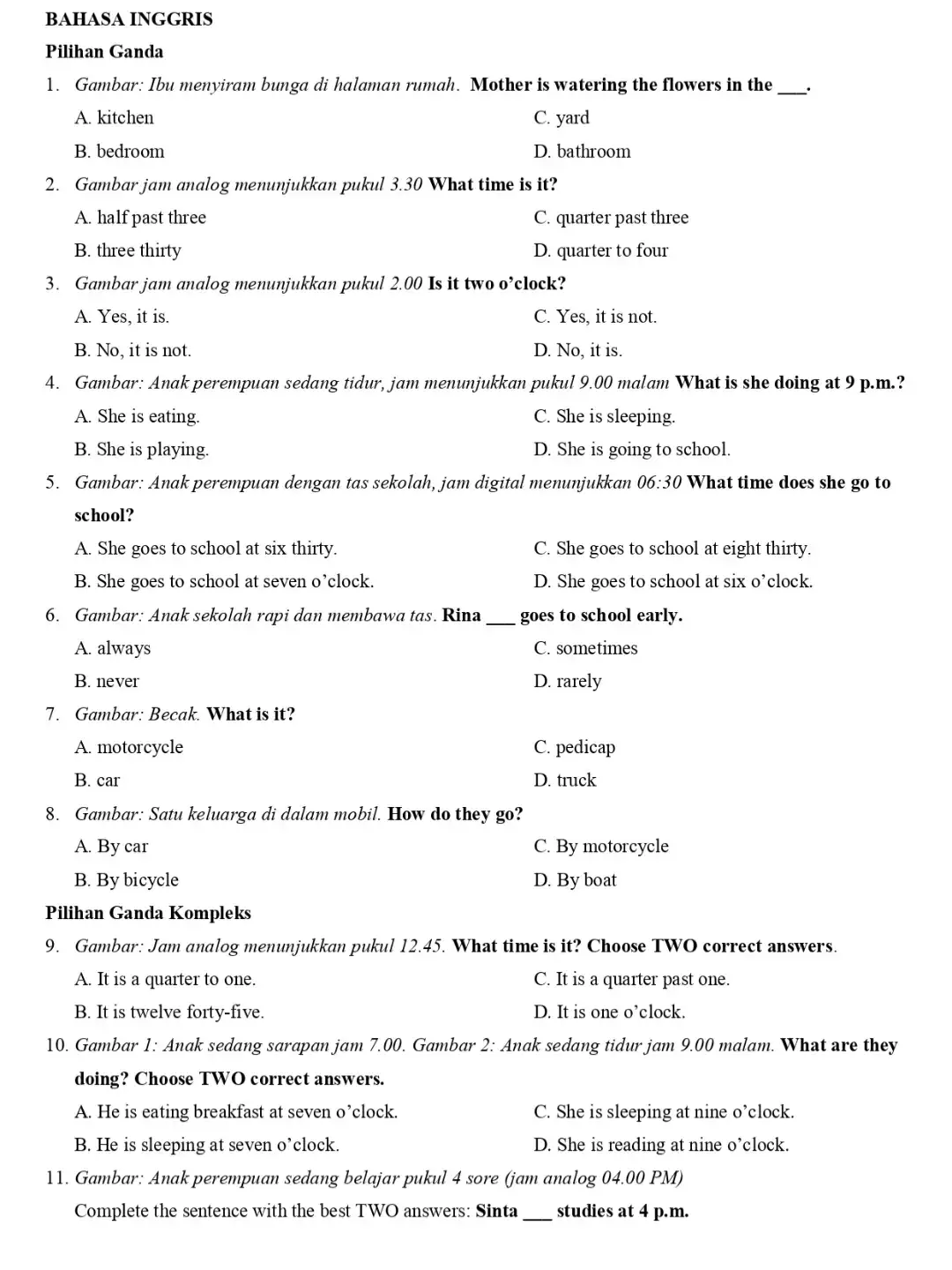 Latihan Soal ASAS BAHASA INGGRIS KELAS 4 SD #latihansoal #sekolahdasar 
